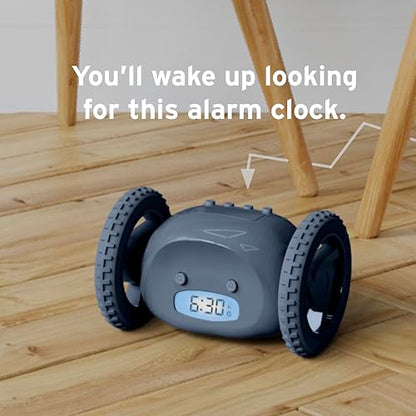 CLOCKY Alarm Clock on Wheels – Loud Rolling Alarm Clock for Heavy Sleepers - color: Slate