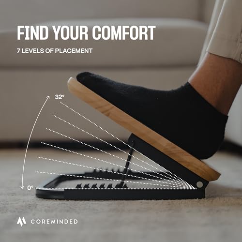Adjustable Under Desk Foot Stool - Ergonomic Foot Rest with 7 Angles - Natural - color: Natural