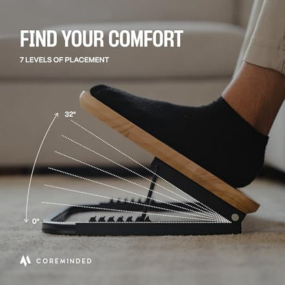 Adjustable Under Desk Foot Stool - Ergonomic Foot Rest with 7 Angles - Natural - color: Natural