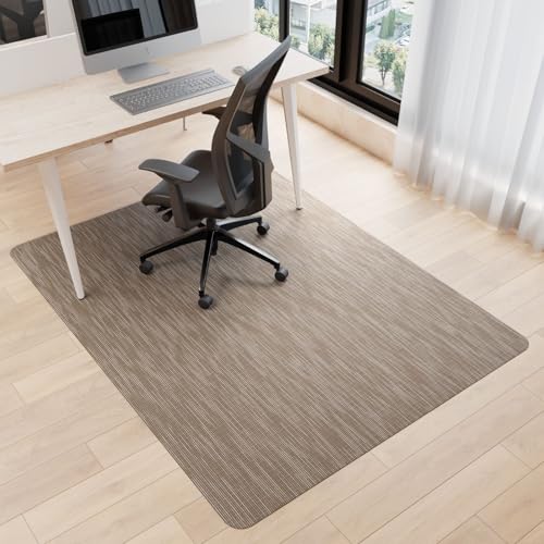 Office Chair Mat for Hardwood Floor, 72" x 46" Desk Computer Chair Mats for Hard Wood, Anti-Slip Easy Glide Rolling Floor Protector Mat, Dark Brown - color: Dark Brown, size: 46'' x 72'' Rectangle