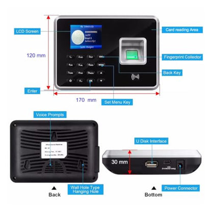 Back Up Battery SSR Fingerprint Time Attendance Clock Machine Card and Biometric Employee Electric Clocking Tracking Device(Russian,AU Plug) - color: Russian, size: AU Plug