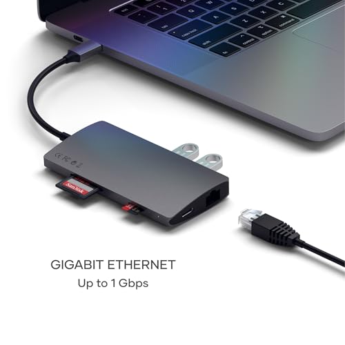Satechi 8-in-1 USB-C Hub V2, 115W PD Charging, 4K HDMI, Space Gray - color: Space Gray, size: V2