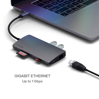 Satechi 8-in-1 USB-C Hub V2, 115W PD Charging, 4K HDMI, Space Gray - color: Space Gray, size: V2