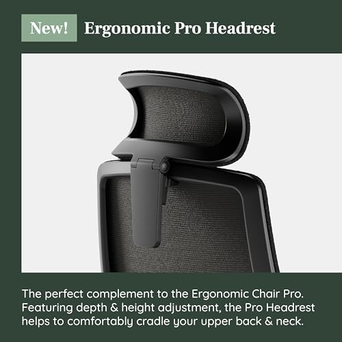 Branch Adjustable Ergonomic PRO Headrest Attachment | Only Compatible with The Ergonomic Chair PRO, Experience Optimal Comfort and Support, Black Boucle - color: Black Boucle