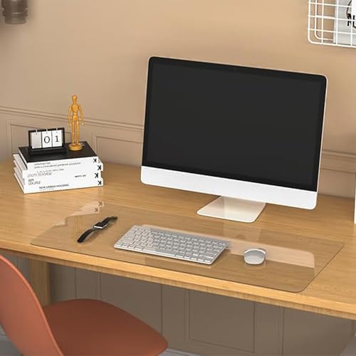 Makeup Mat for Vanity Top 14x14in, PVC Desk Mat - Easy to Clean, Waterproof & Oilproof Vanity Accessories - Clear，1.5mm - color: 1.5mm Desk Pad Mat, size: 14x14in