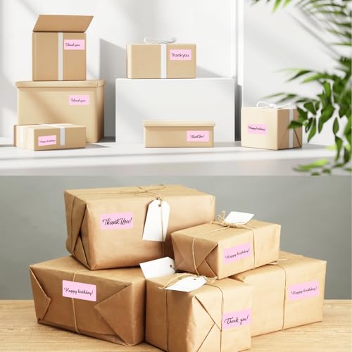 2x1 Inch Thermal Labels, Pink Thermal Printer Stickers, Waterproof Self-Adhesive Shipping Label Printer Sticker for Barcode, Name, Address, 300 Labels/Roll - color: Pink, size: 1*2 inch/1 roll