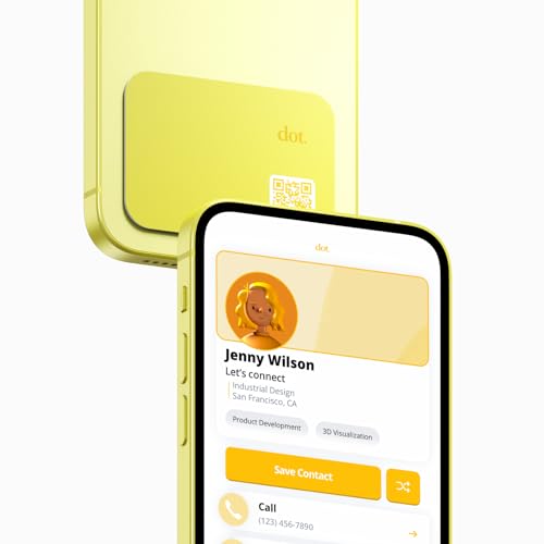 dot. Thin - Digital Business Card - Tap Compatible with iPhone & Android (Yellow) - color: Yellow