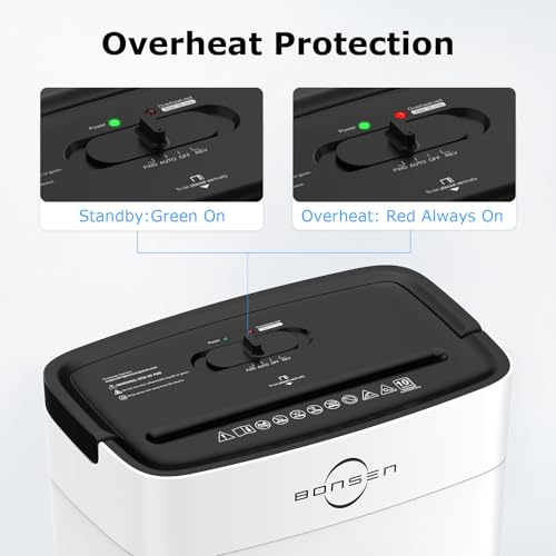 Bonsen 10-Sheet Cross Cut Paper Shredder for Home Office Heavy Duty, White - color: White, size: 10-Sheet Cross Cut