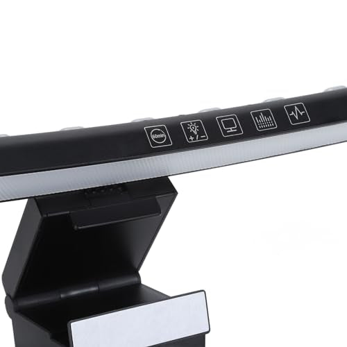 2 in 1 RGB Monitor Light Bar, Curved Computer Monitor Lamp Bar with Dual Light Source, Voice - Activated Musical Rhythm & Eye - Caring Dimmable Backlight for Office