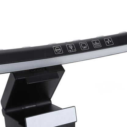 2 in 1 RGB Monitor Light Bar, Curved Computer Monitor Lamp Bar with Dual Light Source, Voice - Activated Musical Rhythm & Eye - Caring Dimmable Backlight for Office