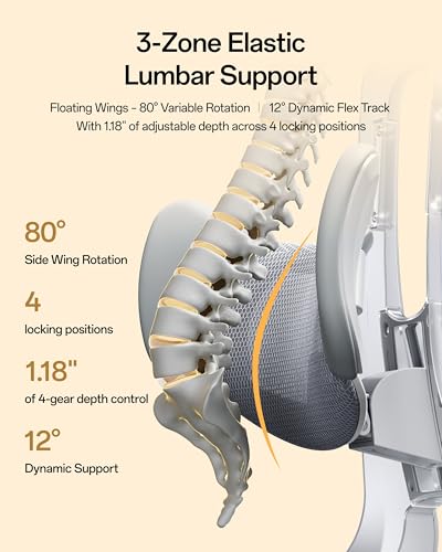 Hbada E3 Air 2026 Ergonomic Office Chair, 3-Zone Lumbar Support, Comfy Home Office Chair with Auto Recline, 4D Headrest & Armrests, 140° Tilt for Work & Relax, Grey - color: Pure Grey