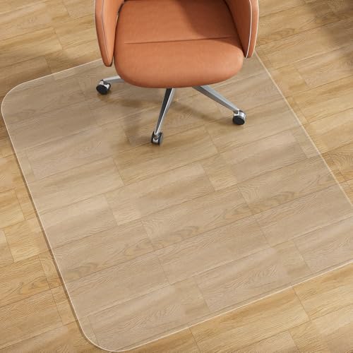 48" X 48" Office Chair Mat for Hardwood Floor, PVC Clear Desk Chair Mat for Hard Floors - Can't be Used on Carpet - size: 48" x 48"