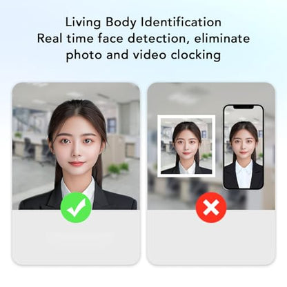 Face Attendance Machine, Biometric Facial Recognition Time Clock with Touch Screen Employee Access Control System for Office Factory