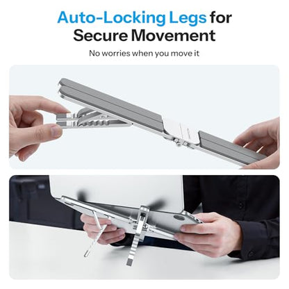 OMOTON Foldable & Portable Laptop Stand for Desk, 6-Level Adjustable Riser