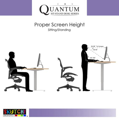 SKUTCHI DESIGNS INC. Quantum Series L-Shaped Electric Sit-Stand Desk | Corner Height Adjustable Desk | 6x6 White - size: 6X6