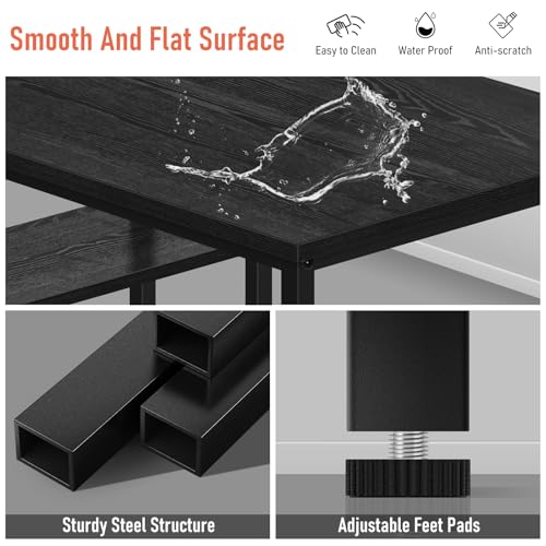 BLKMTY L-Shaped Computer Desk With Storage Shelves, 39" Home Office Corner Desk for Small Spaces, Reversible Study Writing Table Workstation, Black - size: 39 Inches