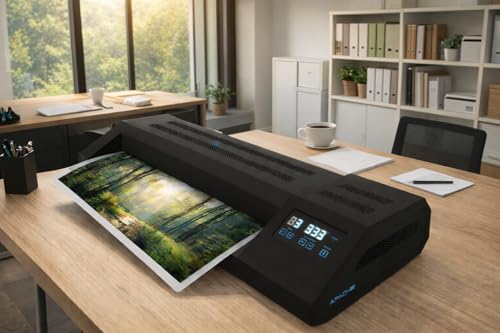 Apache Professional Laminator, Thermal Pouch, 25.5 Inch Max Width, 1.5-33 Mil, True Anti-Jam Technology, School & Office Lamination Machine, Variable Speed & Temperature, Fast Output, Robust Design - color: 26" Black