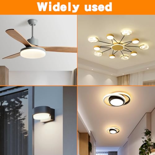 Ceiling Fan LED Light Replacement Disc 24W 6.3 in 120V 3CCT | Hardwired dimmable ceiling fan LED replacement panel with 3 CCT 3000K 4000K 5000K and anti-glare PC diffuser - size: 6.29 inch