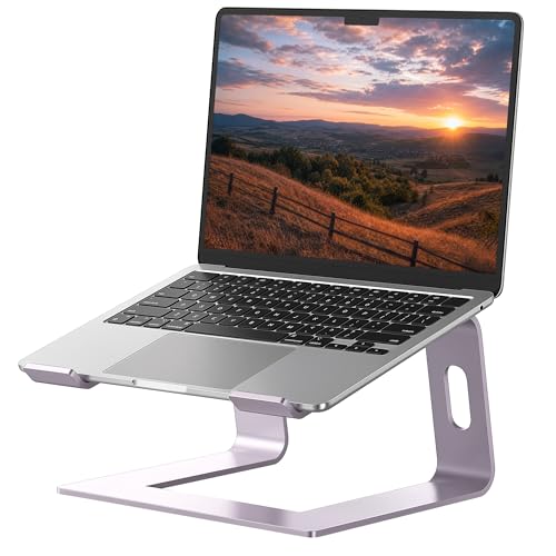 SOUNDANCE Laptop Stand, Aluminum Computer Riser, Ergonomic Laptops Elevator for Desk, Metal Holder Compatible with 10 to 15.6 Inches Notebook Computer, Purple - color: J-Purple, size: For 10 to 15.6 Inches Laptop