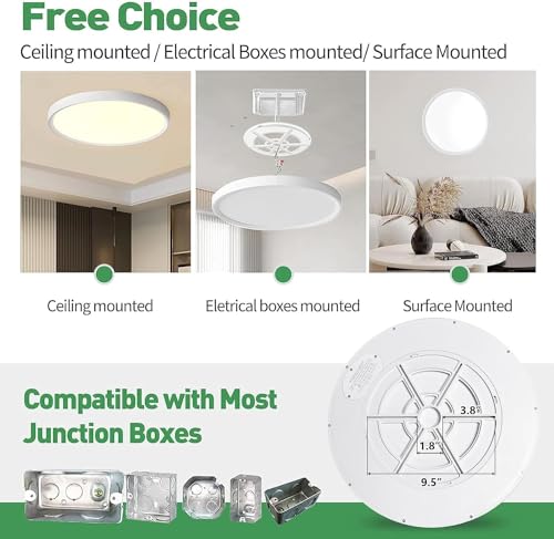 2PK 15.8Inch Dimmable White LED Flush Mount Ceiling Light,32W,3480LM,5CCT | 2700K/3000K/4000K/5000K/6000K CCT, White Close to Ceiling Round Flat Panel Light, Super Slim LED Ceiling Light for Bedroom - color: Dimmable - White, size: 2PK