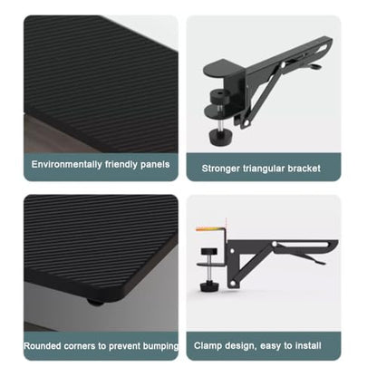 Desk Extender Tray 90° Collapsible Countertop Extension Clamp On Computer Armrest Shelf Ergonomics Keyboard Platform 25in 30in(Pink,30"/75cm)