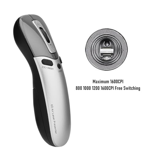 Naroote 2.4G Wireless Presentation Clicker Mouse, Gyroscope Technology Remote Control with Plug and Play USB Interface, for Presentation Remote