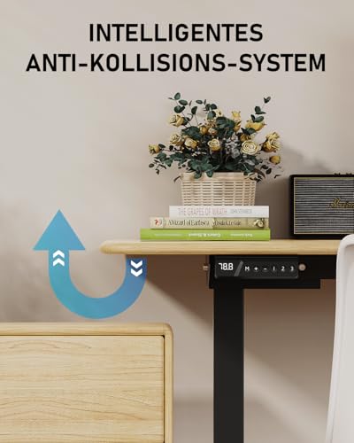 264 lbs Capacity Dual Motor Electric Standing Desk Frame, Height Adjustable Sit Stand up Desk Legs for 39.4” to 74.8” Desktop, Anti-Collision Function, Cable Tray, 2 Hooks, Black Frame Only - color: Black