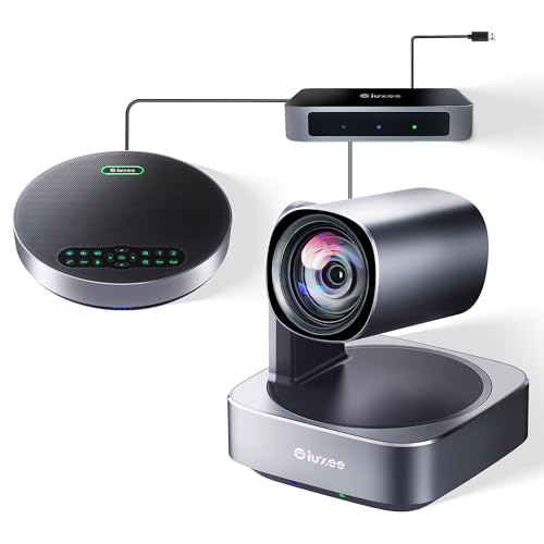 All-in-One PTZ 4K Conference Room Camera System with Bluetooth Speakerphone 12X Optical Zoom HDMI Wide View Angle Lens Works with Zoom Webex for Large Meeting Room - style: 4K 12X Zoom HDMI NO EX MIC