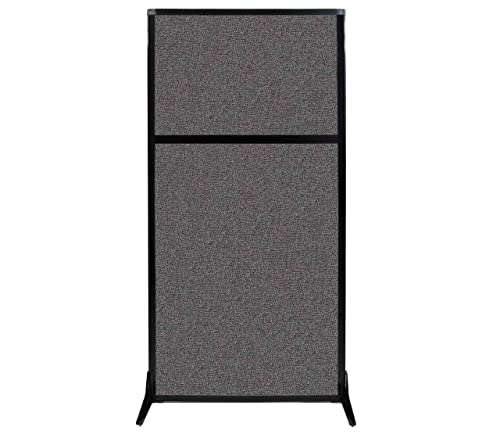Versare Workstation Partition | Portable Wall Divider | Modern Office Cubicle | Free Standing Privacy Screen | Flexible Work Space | 33" x 70" Charcoal Gray Fabric Panels - color: Charcoal Gray, size: 33" Wide x 70" Tall Without Window