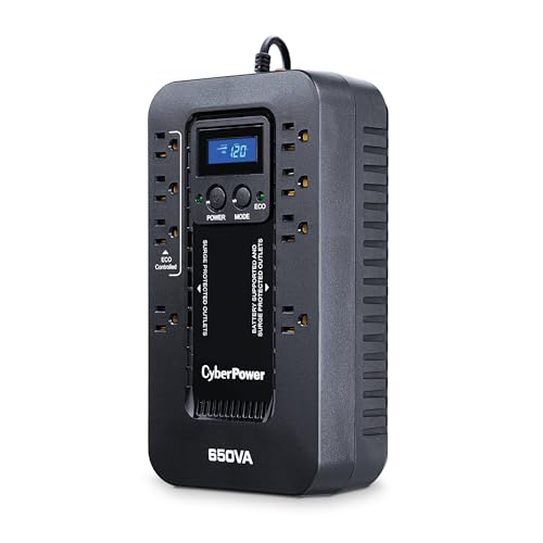 CyberPower EC650LCD Ecologic UPS Battery Backup and Surge Protector - style: 650VA LCD