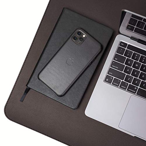 Vine Creations Leather Desk Mat Large 36" x 20", Desk Protector Mat, PU Leather Desk Pad, Non-Slip Large Mouse Pad, Desk Blotter, Desk Pads on Top of Desks, Office Desk Matt for Desktop (Dark Brown) - color: Dark Brown, size: 36" x 20"