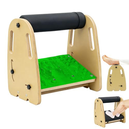 Under Desk Foot Rest,Massage & Leather Pads,3 Height Levels-Green - color: Green