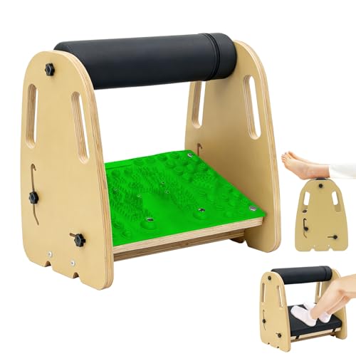 Under Desk Foot Rest,Massage & Leather Pads,3 Height Levels-Green - color: Green
