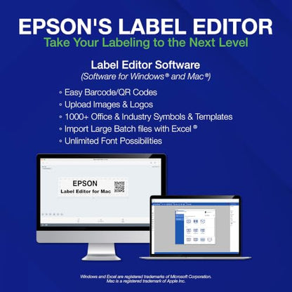 LABELWORKS Epson LW-K740PX Industrial Label Maker Kit - Portable Handheld | Handheld industrial label maker kit for office, home & healthcare, durable ID & organization labels, uses LABELWORKS PX tapes
