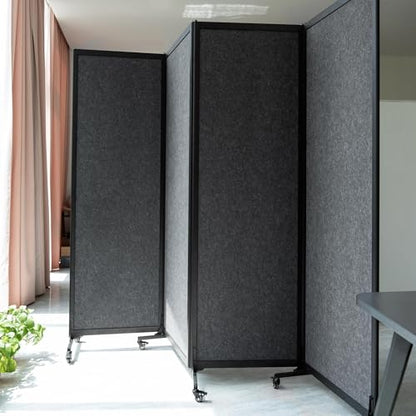 Room Partition 2.0 Upgrade Version, 8'2"L* 6'7"H,4 Panel,Dark Grey - color: Dark Grey, size: 4