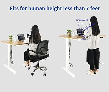 VJ201-S3 Electric Height Adjustable Sitting Standing Desk Frame Only/Sit Stand - Dual Motors 3 Segment Motorized Desk Base Only,White - color: White