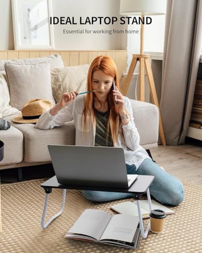 Ruxury Foldable Lap Desk Laptop Stand Bed Desk Table Tray, Breakfast Serving Tray, Portable & Lightweight Mini Table, Lap Tablet Desk for Sofa Couch Floor - Black - color: Matte Black