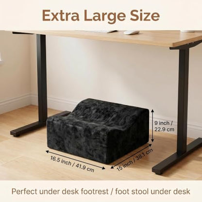 Foot Rest for Under Desk at Work, | Soft Ergonomic Footrest, Support Foot Pillow, Leg Elevation Cushion,Black+AA - color: Black+aa