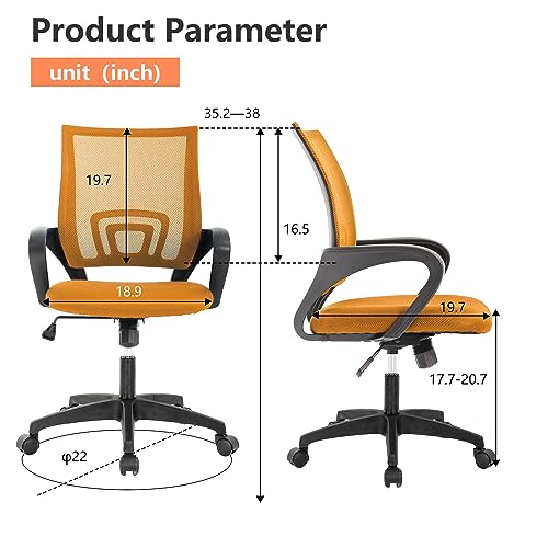 PayLessHere | Office Chair | Orange | Pack of 2 | with Lumbar Support - color: Orange, style: pack of 2