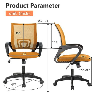 PayLessHere | Office Chair | Orange | Pack of 2 | with Lumbar Support - color: Orange, style: pack of 2