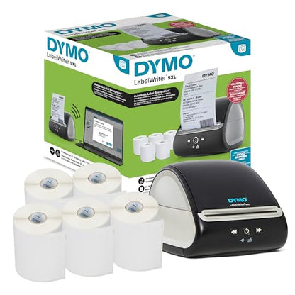 DYMO LabelWriter 5XL Label Printer Bundle Prints Extra-Wide ShippingLabels (UPS USPS) from Amazon eBay and More Perfect for eCommerce Sellers Includes 5 Extra-Large Shipping Labels (1100 Total) - style: 5XL Bundle