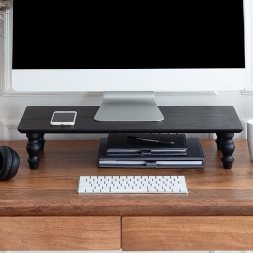 Anji Mountain Monitor Stand for Desk - Desktop Organizer & Laptop Riser, Ergonomic Monitor Riser, Space-Saving, Durable, Easy Assembly & Ideal for Home & Office,Black, 24-Inch, Classic - color: Black, size: 24-Inch