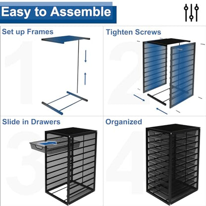Natwind Mesh File Organizer with 10 Tier Sliding Drawers,Black | Office Supplies Desktop Organizers and Accessories, Paper Letter Tray, File Binder Organizer for Home Office School - size: 10 drawers