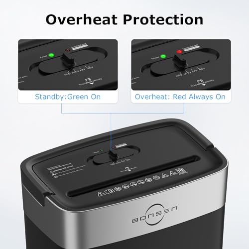 Bonsen 10-Sheet Cross Cut Paper Shredder for Home Office Heavy Duty - color: Black, size: 10-Sheet Cross Cut