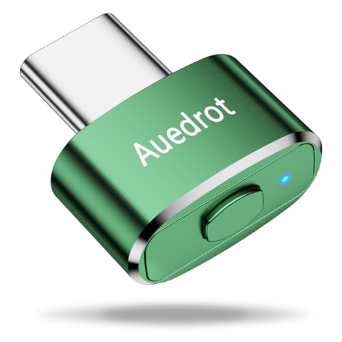 AUEDROT Mouse Jiggler USB-C Undetectable Mouse Jiggler Type C Mouse Mover with Switch Button, Automatic Mouse Wiggler with 2 Jiggle Modes, Plug & Play, Keep Computer/Laptop Awake, Green - color: Green
