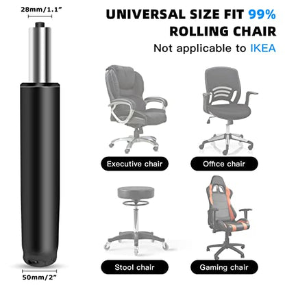 Omyoffice 5.5” Office Chair Gas Lift Cylinder Replacement, Class 4 Piston | Heavy-Duty 1000 lbs, Hydraulic Pneumatic Gas Lift, Universal Fit Most Executive Gaming Desk Chairs, Black - color: Premium Black