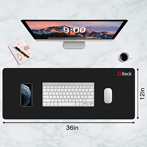 XXL Large Mouse Pad, Extended Mousepad, 36"x12" Non-Slip Rubber Big Mouse Pad XXL Large Mouse Pad, Stitched Edges with Carrying Bag - color: Black, size: 12" x 36"