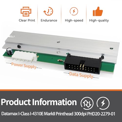 GETPARTS PHD20-2279-01 New Printhead for Datamax I-Class I-4310E MarkII Thermal Barcode Printer OEM Replacement 300dpi - size: I-4310E Mark II