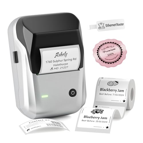 NIIMBOT B1 Label Maker Machine with Tape, 2Inch Thermal Label Printer - color: Silver, style: 1 Printer+1 Roll Label