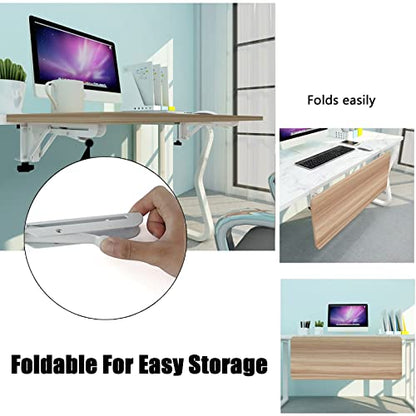 V3VOGUE 90° Foldable Desk Extender Armrest Shelf, Extended Desktop and Space Saver, Clamp-On Keyboard Drawer Tray, with K-Bracket, Ergonomic Computer Elbow Arm Support Relieve Fatigue - color: Walnut, size: 55x25cm(22x10Inch)
